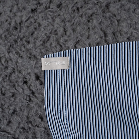 RLX Ralph Lauren Shirt Mens Large Blue Polo Striped Golf Stretch Light Weight‎ - Picture 5 of 9